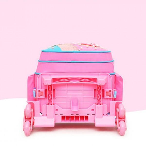 2 Pcs Trolley Backpack Children School Bag Luggage Bag Handbag Camping Suitcases With Six Wheel