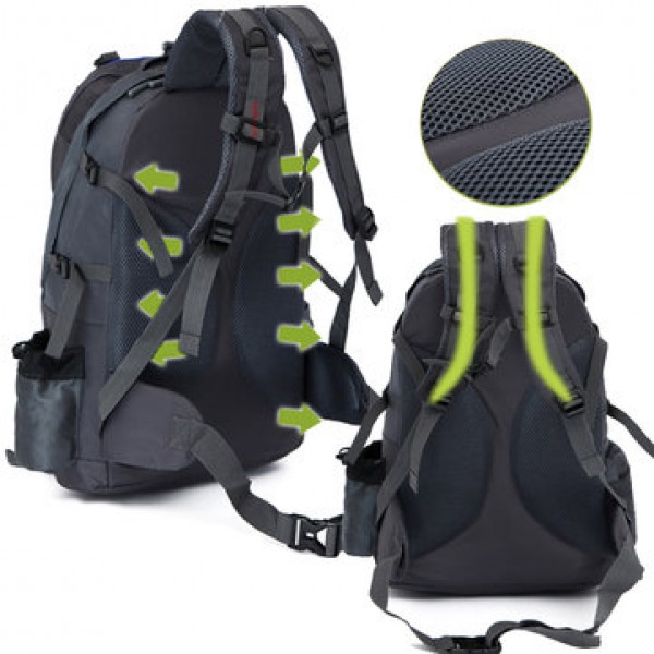 50L 210D Waterproof Nylon Backpack Camping Hiking Mountaineering Rucksack