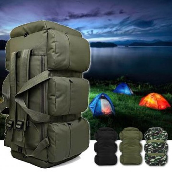 90L Outdoor Travel Large Duffle Luggage Bag Waterproof Camping Hiking Handbag Backpack Rucksack