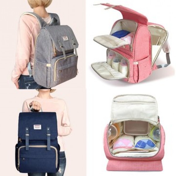 19L Mummy Backpack Baby Diaper Nappy Bag Large Capacity Women Storage Pouch Outdoor Travel
