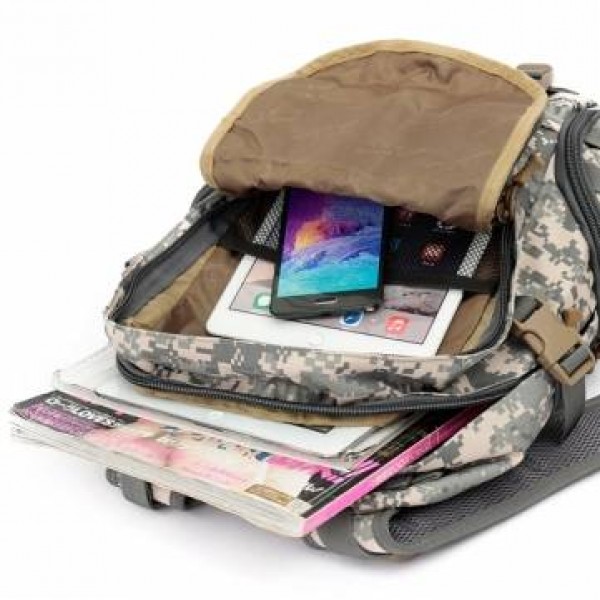 Outdoor Nylon Backpack Rucksack Camping Hiking Trekking Camouflage Bag Pack