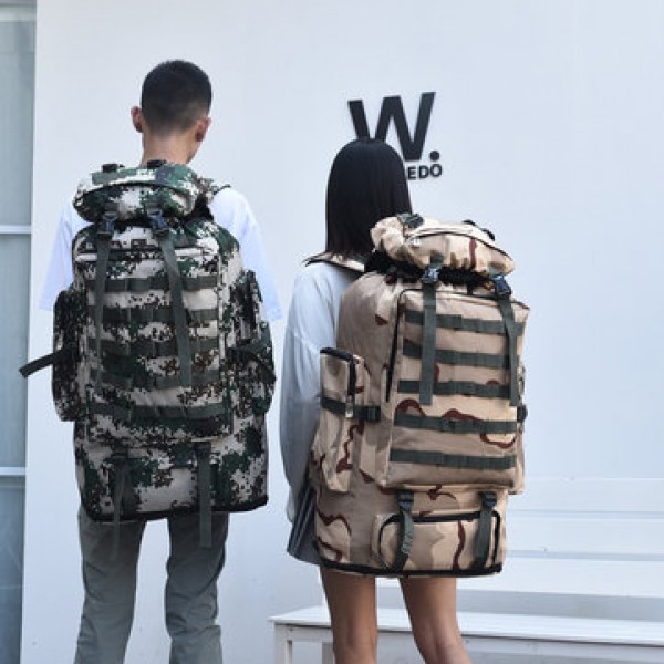 100L Oxford Waterproof Backpack Mountaineering Bag Camouflage Outdoor Travel Bag