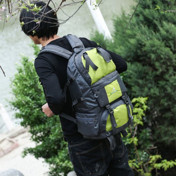50L Waterproof Nylon Outdoor Travel Mountaineering Backpack Camping Hiking Bag