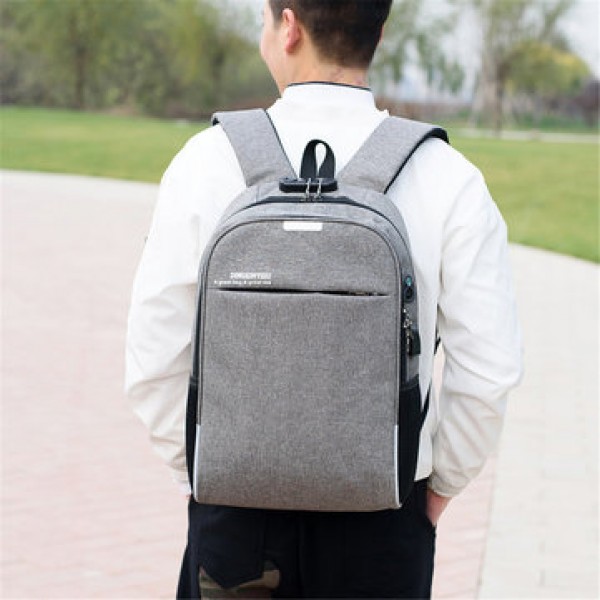 20L Anti-theft Men Laptop Notebook Backpack USB Charging Port School Bag With Password Lock