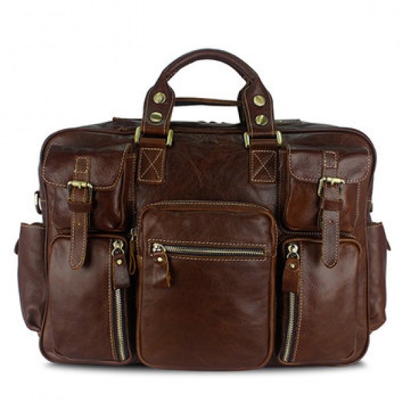 Men Multifunction Business Bag Genuine Leather Lar...