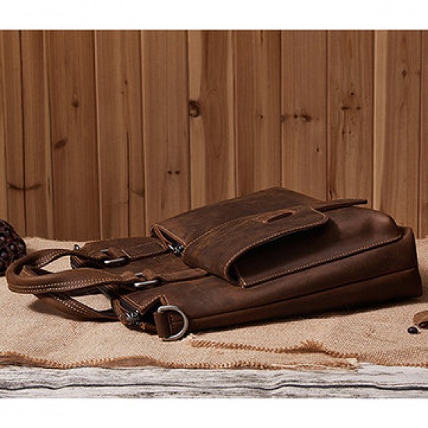 Men Genuine Leather Retro Handbag Crossbody Bag Casual Business Shoulder Bag Briefcase