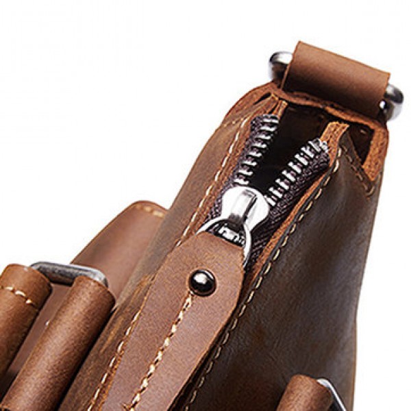 Men Genuine Leather Retro Handbag Crossbody Bag Casual Business Shoulder Bag Briefcase