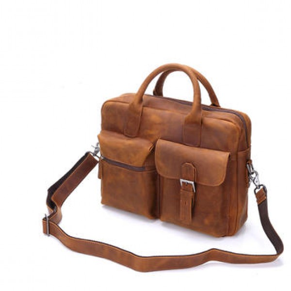 Genuine Leather Handbag Shoulder Leisure Men Bag Business Briefcase