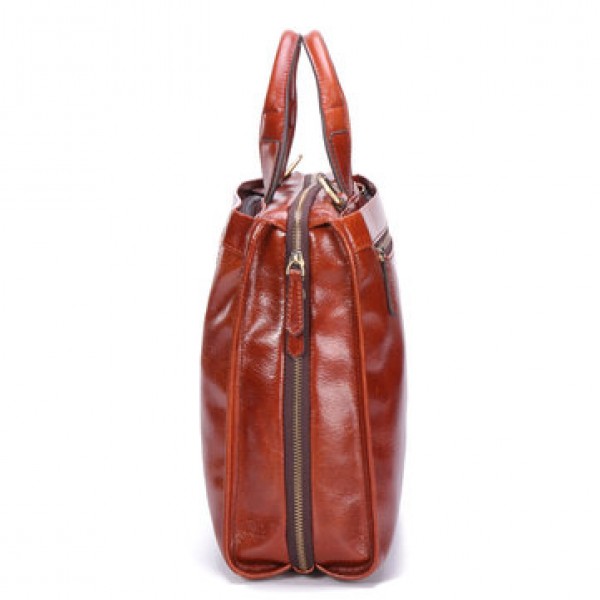 Ekphero Leather Men Bag Multi-functional Leather Handbag Leisure Business Briefcase Shoulder Bag