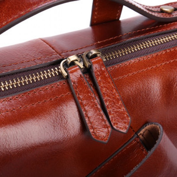 Ekphero Men Genuine Leather Handbag Shoulder Bag Business Briefcase Laptop Bag