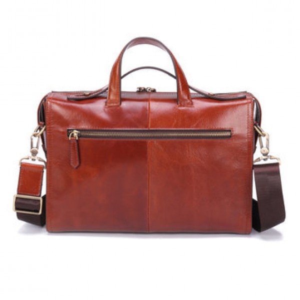 Ekphero Men Genuine Leather Handbag Shoulder Bag Business Briefcase Laptop Bag