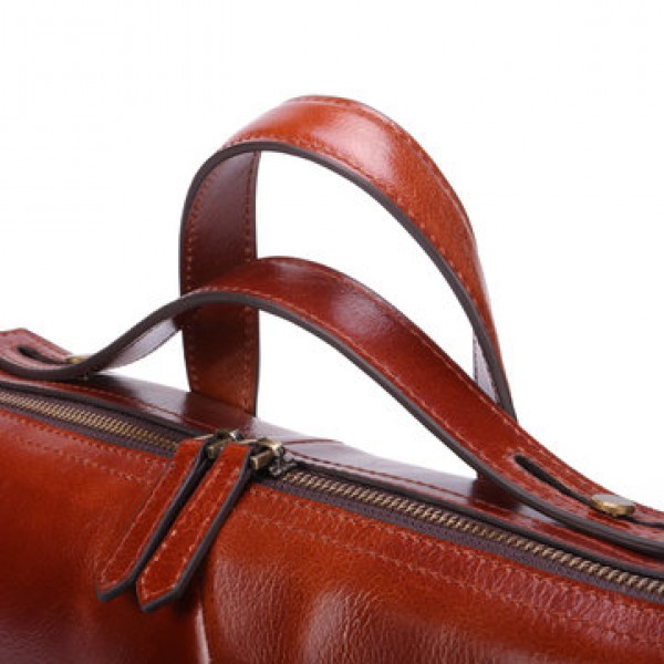Ekphero Men Genuine Leather Handbag Shoulder Bag Business Briefcase Laptop Bag