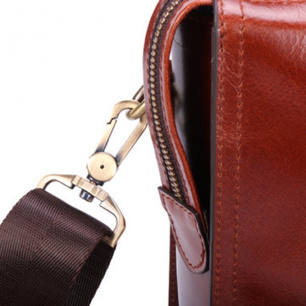 Ekphero Men Genuine Leather Handbag Shoulder Bag Business Briefcase Laptop Bag