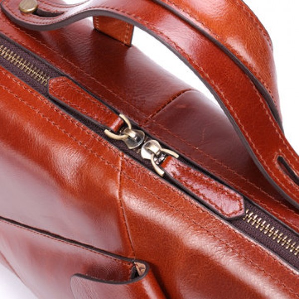 Ekphero Men Genuine Leather Handbag Shoulder Bag Business Briefcase Laptop Bag