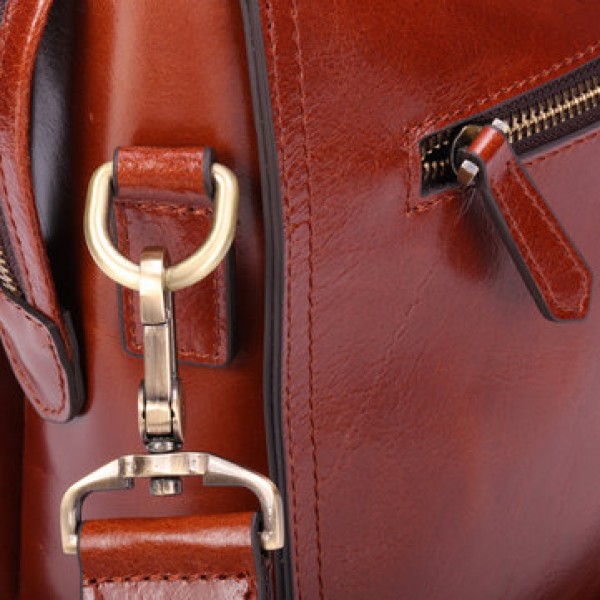 Ekphero Men Genuine Leather Handbag Shoulder Bag Business Briefcase Laptop Bag