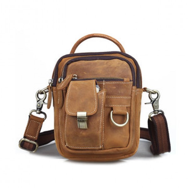Men Messenger Bag Retro Shoulder Bag Genuine Leather Men Crossbody Bags