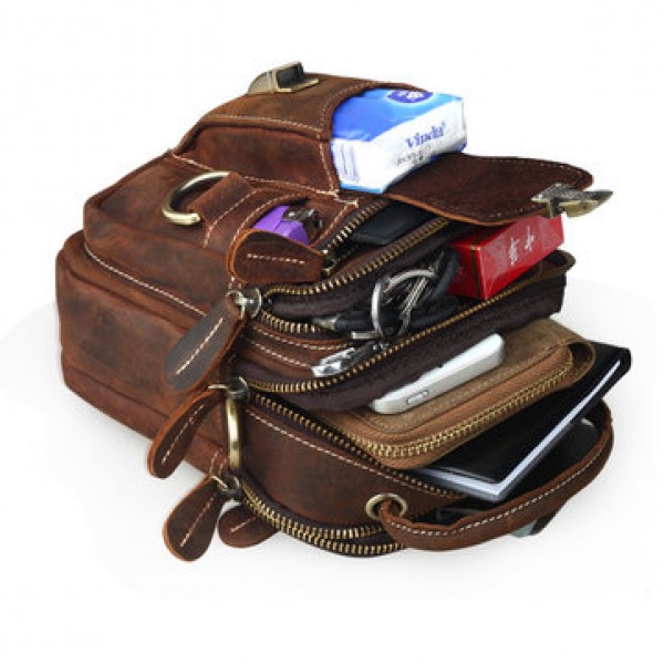 Men Messenger Bag Retro Shoulder Bag Genuine Leather Men Crossbody Bags