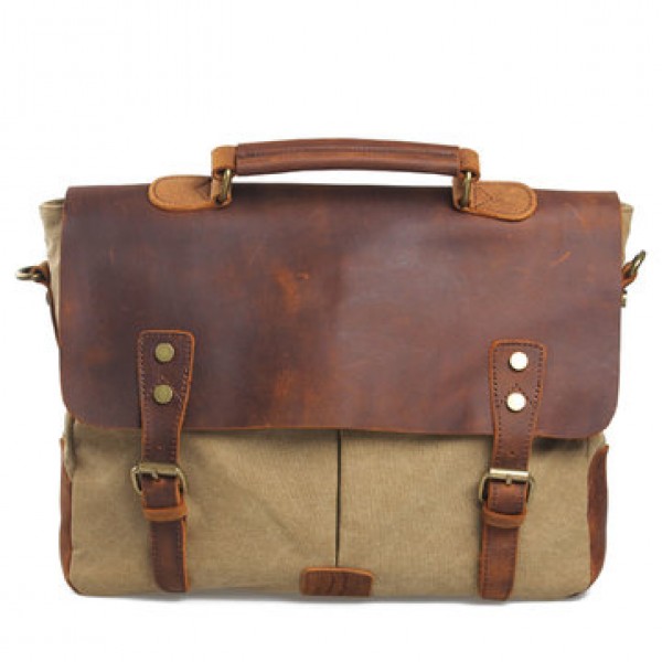 Men Vintage Canvas Messenger Bag Crossbody Bag Ret...