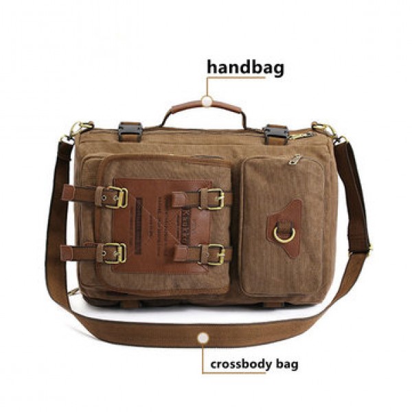 KAUKKO Men Canvas Army Style Shoulder Travel Tactical Backpacks