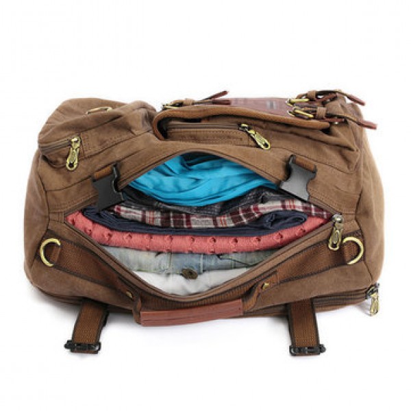 KAUKKO Men Canvas Army Style Shoulder Travel Tactical Backpacks