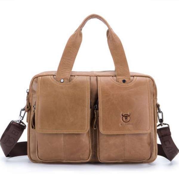 Bullcaptain&reg; Men Retro Leather Messenger B...