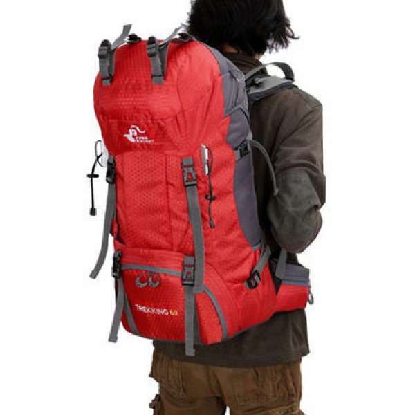 60L Outdoor Trekking Backpack Waterproof Nylon Travel Bag Camping Bag