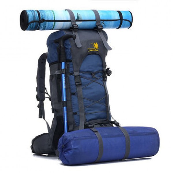 60L Outdoor Trekking Backpack Waterproof Nylon Travel Bag Camping Bag
