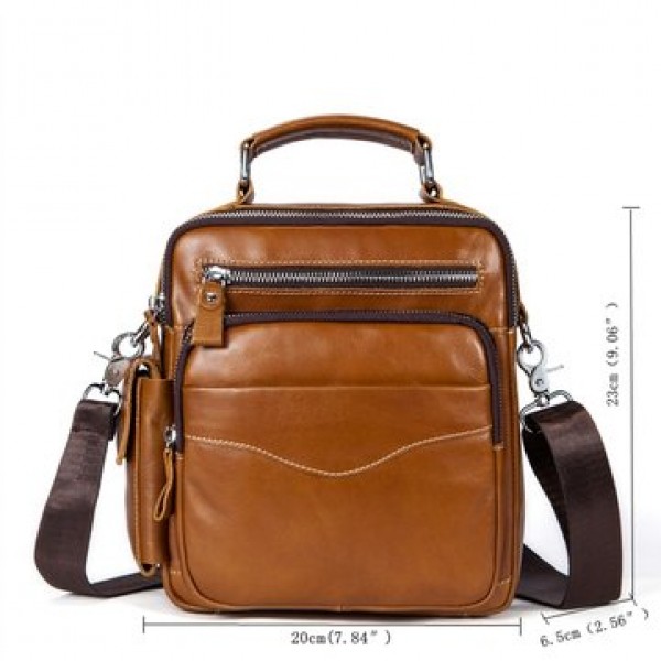 Casual Genuine Leather Business Crossbody Bag For Men