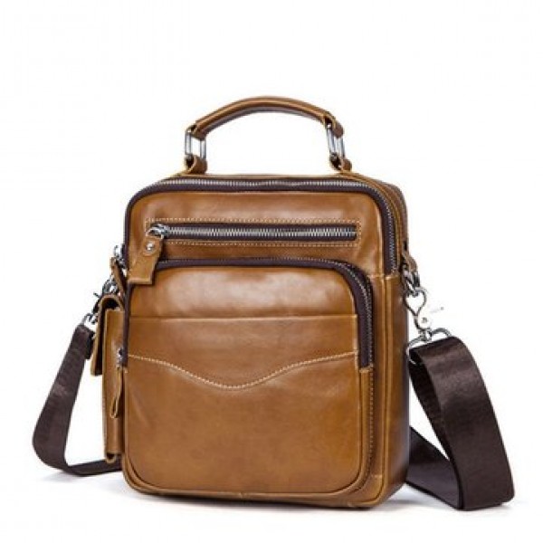 Casual Genuine Leather Business Crossbody Bag For Men