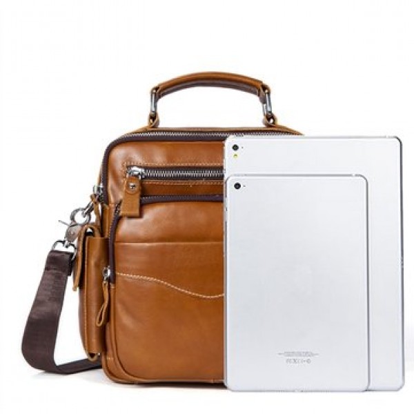 Casual Genuine Leather Business Crossbody Bag For Men