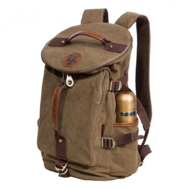 KAUKKO Vintage Canvas Messenger Rucksack Outdoor Hiking Camping Backpacks