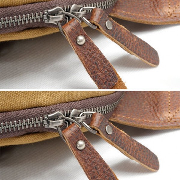 Canvas With Leather Waterproof Chest Bag Leisure Vintage Dumpling Bag Crossbody Bag For Men