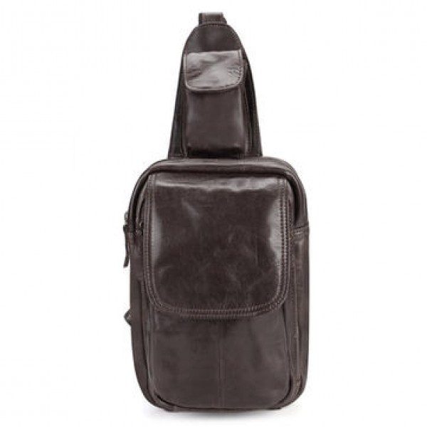 Vintage Retro Genuine Leather Cowhide Men Chest Ba...