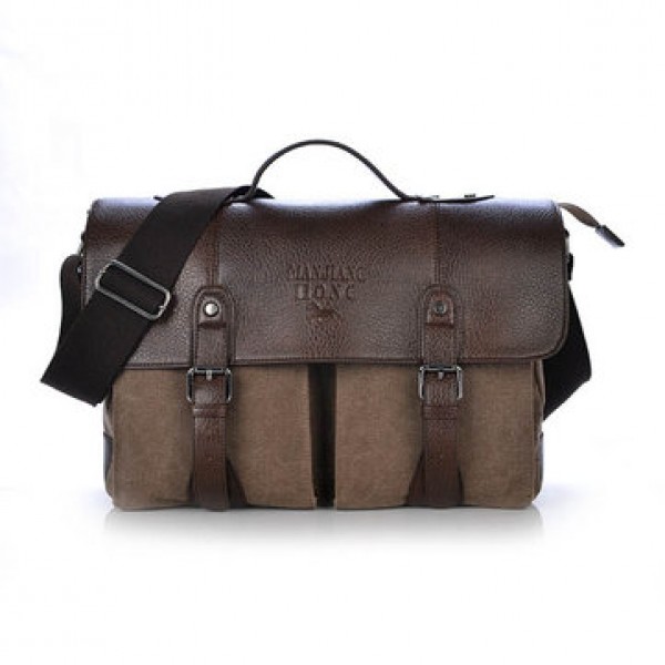 Mens Shoulder Casual Business Canvas Messenger Bag