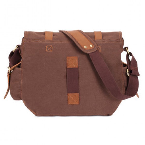 Men Canvas Microfibric Leather Casual Outdoor Messenger Shoulder Crossbody Bag