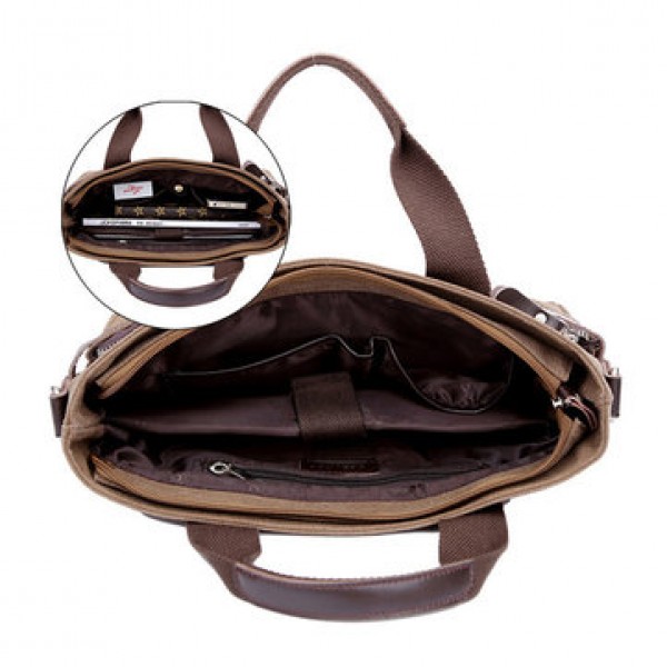 Canvas Waterproof Vintage Crossbody Bag Handbag Business Shoulder Bag For Men