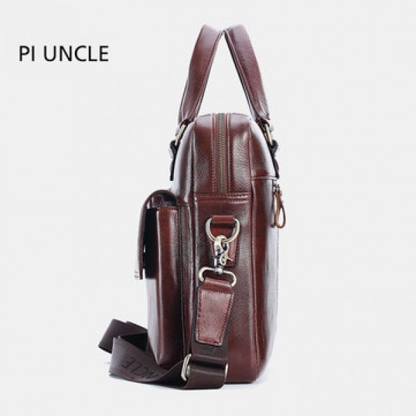Men Genuine Leather Handbag Crossbody Bag Messenger Bag