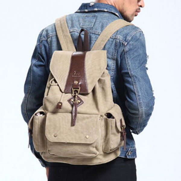 Casual Vintage Men Backpacks Canvas Women Backpack School Bags
