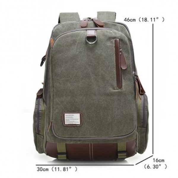 Large Capacity Vintage Canvas Laptop Bag Backpack For Men