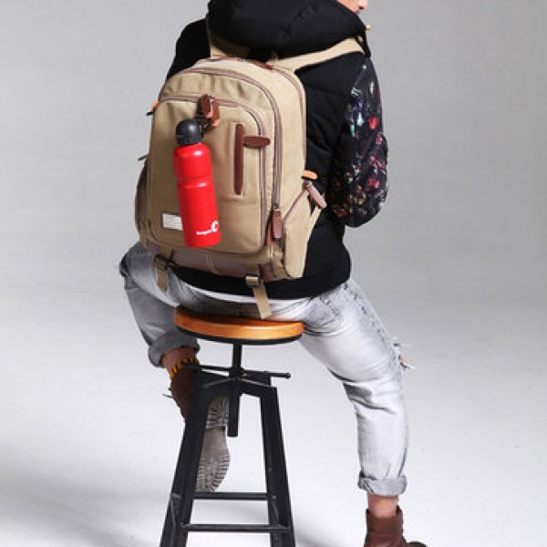 Large Capacity Vintage Canvas Laptop Bag Backpack For Men