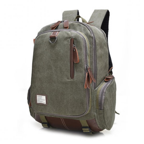 Large Capacity Vintage Canvas Laptop Bag Backpack For Men