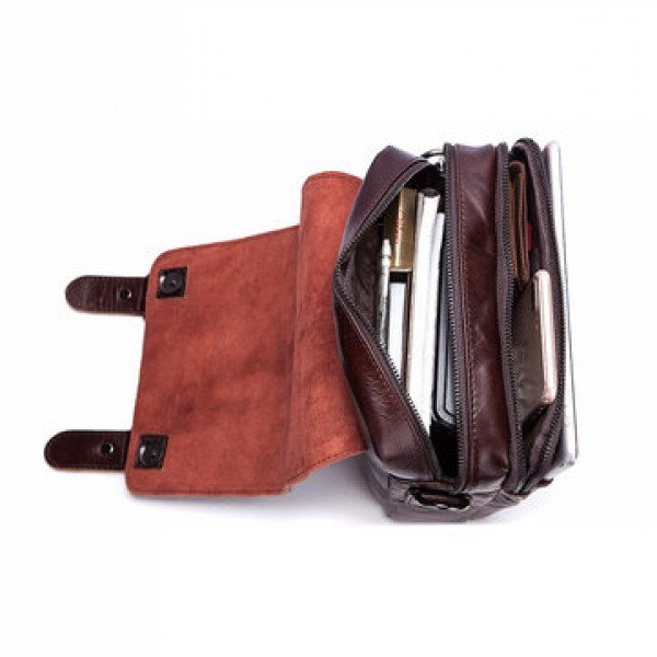 FUZHINIAO Men Genuine Leather Messenger Bag Shoulder Bag Handbags Crossbody Tote for Mens Briefcase