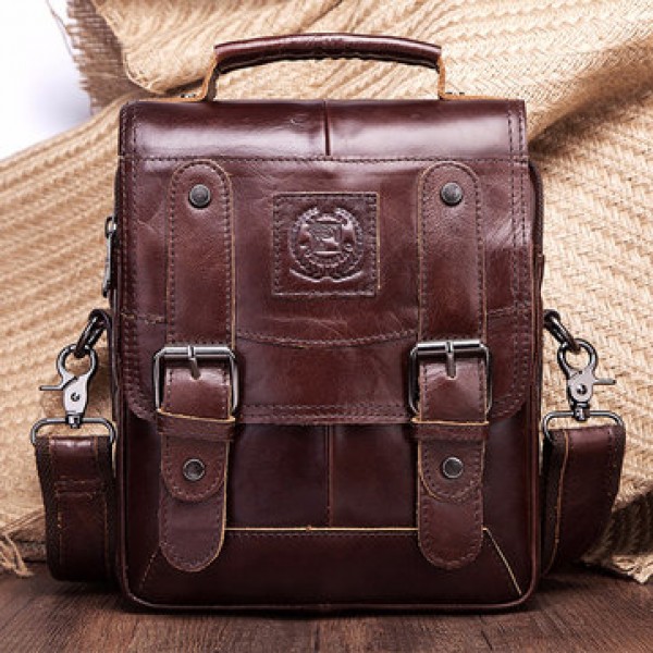 FUZHINIAO Men Genuine Leather Messenger Bag Should...