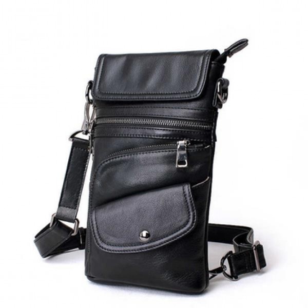 Bullcaptain&reg; Men Genuine Leather Multifunc...