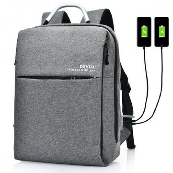 15.6 Inch Multi Pockets Dacron Backpack Solid Lapt...