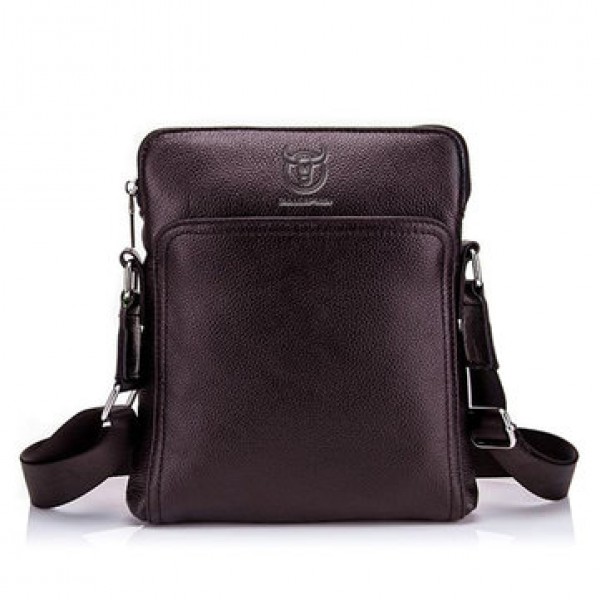 Bullcaptain Men Wear Resisting Cowhide Large Capacity Shoulder Crossbody Bag