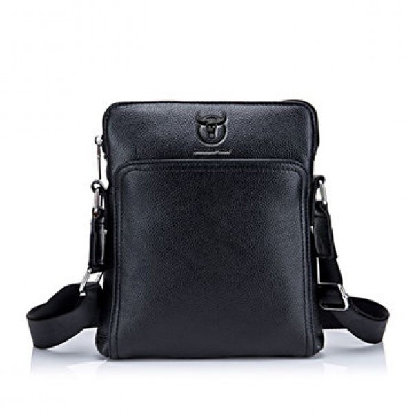 Bullcaptain Men Wear Resisting Cowhide Large Capacity Shoulder Crossbody Bag