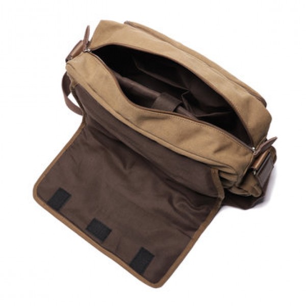 Ekphero Men Retro Messenger Bag Shockproof Shoulder Bag with 15.6 inch Laptop Pocket
