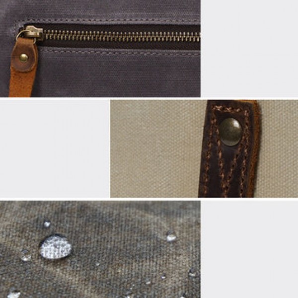 Canvas Leisure Vintage Waterproof Shoulder Bag Crossbody Bag For Men