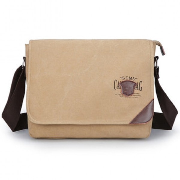 Men Canvas Large Capacity Retro Elegant Shoulder Crossbody Bag